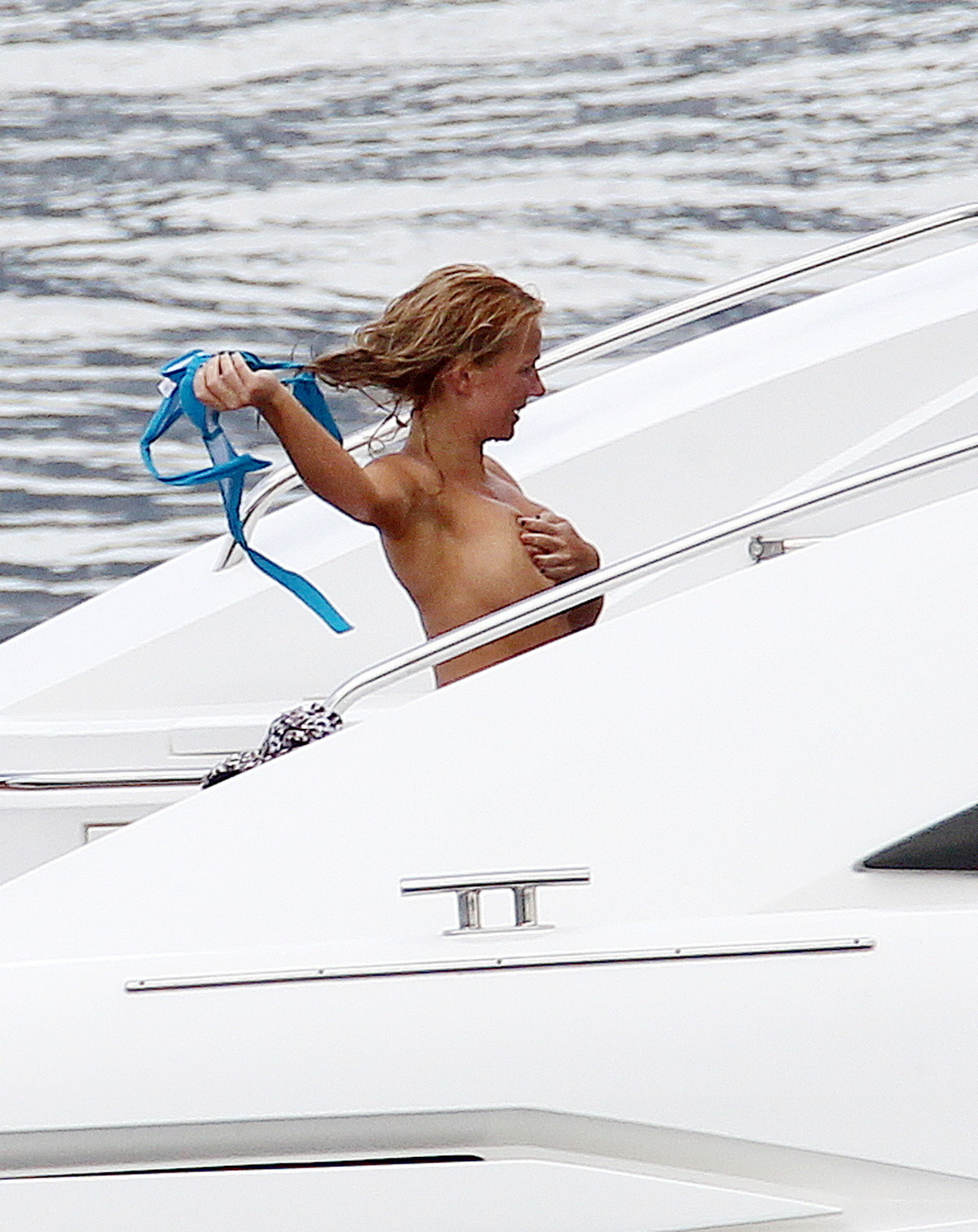 Topless Bikini On Boat