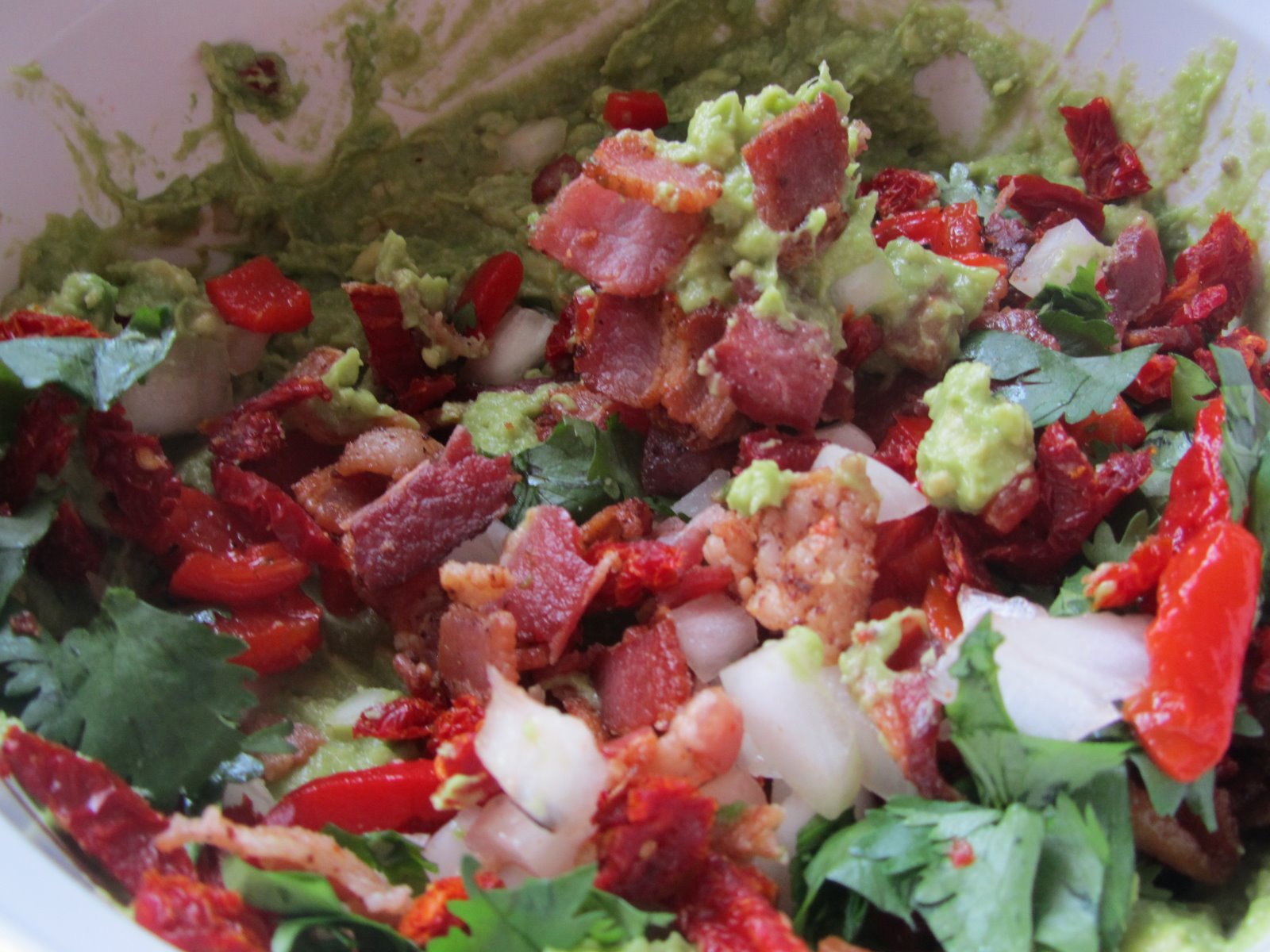 It's Yummy to My Tummy bacon and sundried tomato guacamole