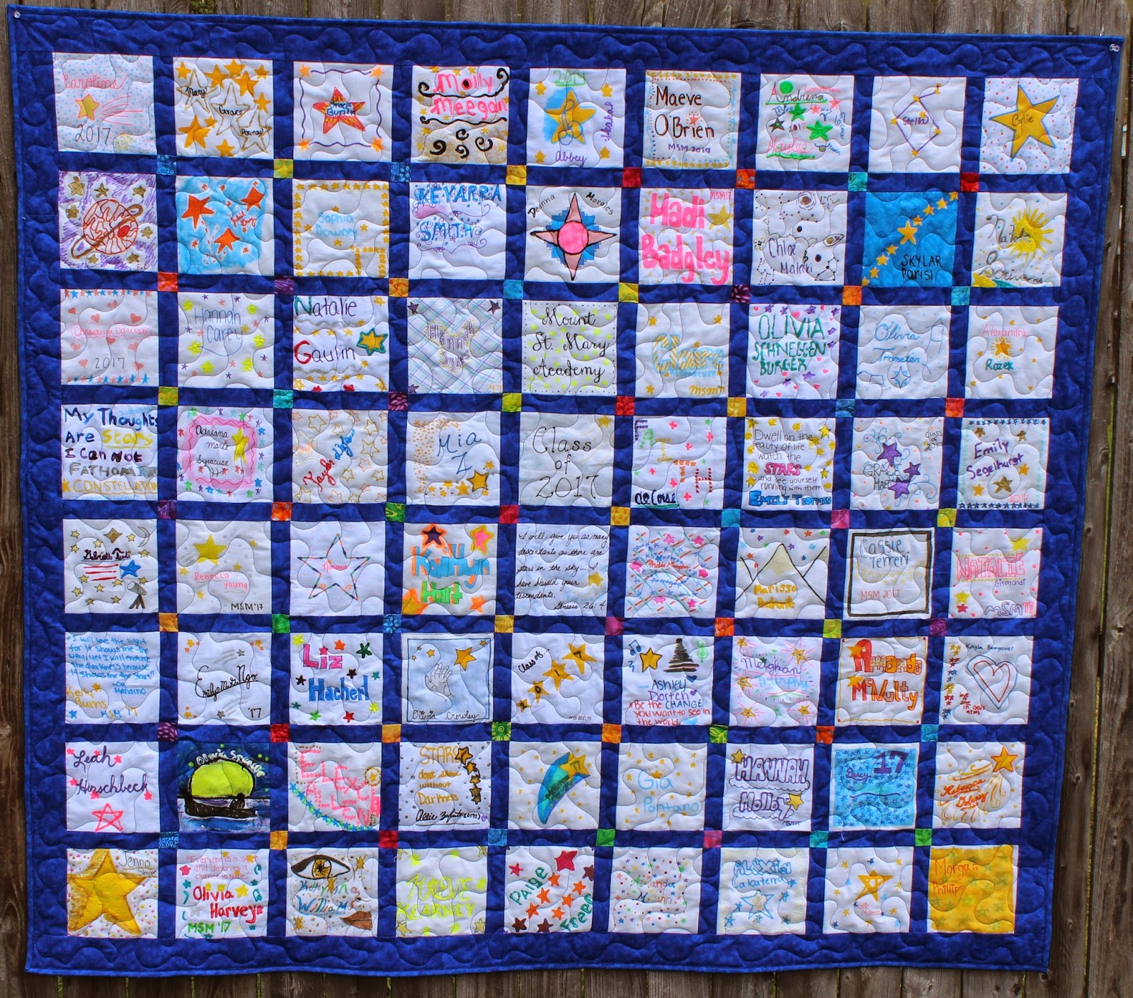 Katie's Quilts and Crafts Graduation Memory Quilt