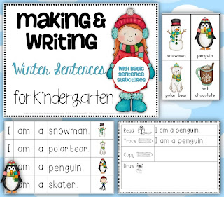 Making and Writing Winter Sentences for Kindergarten vocabulary and sentence work Making and Writing Winter Sentences for Kindergarten vocabulary and sentence work