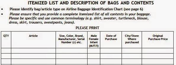 lost luggage reimbursement