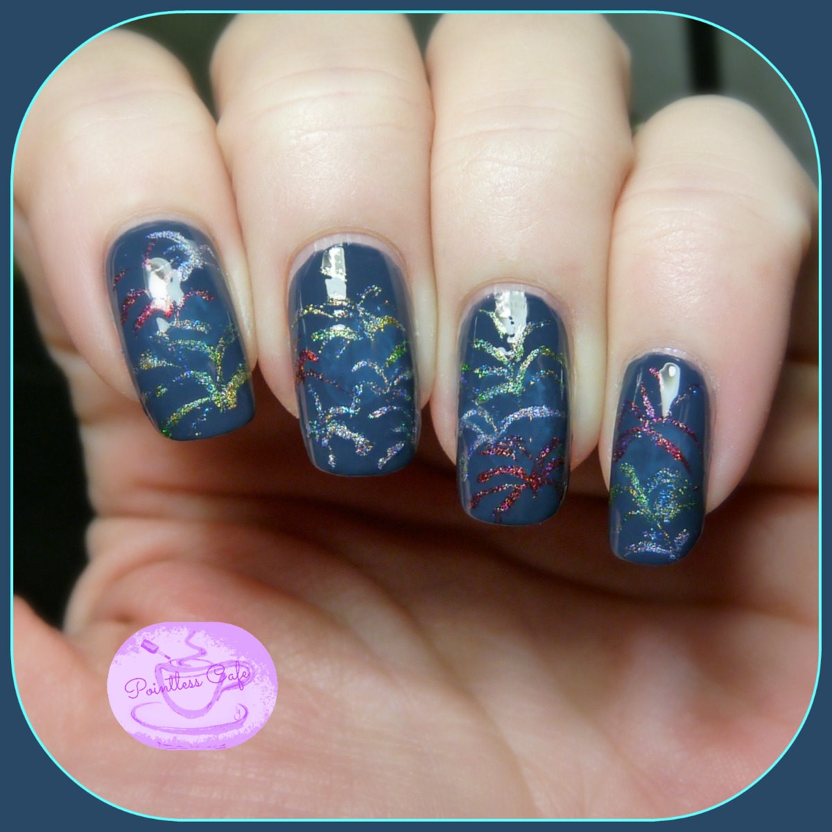 New Year's Eve Nail of the Day Fireworks Pointless Cafe