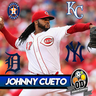 Jhonny Cueto es objeto de ofertas para cambios a mitad de temporada.