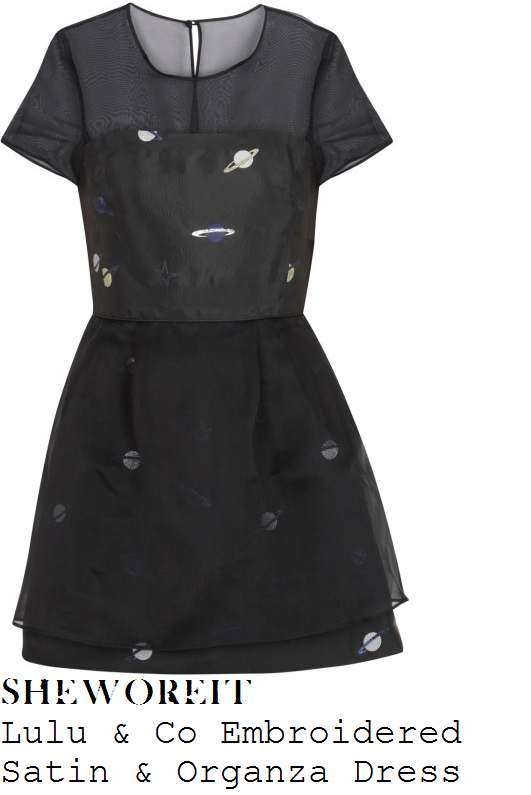 caroline-flack-black-space-planet-print-dress-xtra-factor caroline-flack-black-space-planet-print-dress-xtra-factor