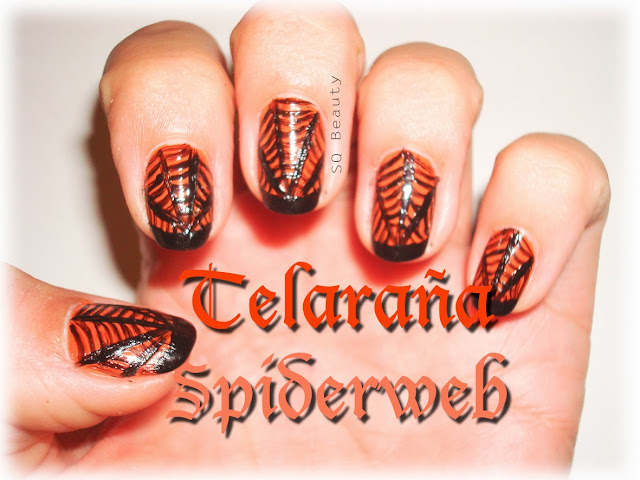 Nail Friday: Halloween Telarañas y  Fantasmitas spiderwebs and ghots manicure Silvia Quiros 