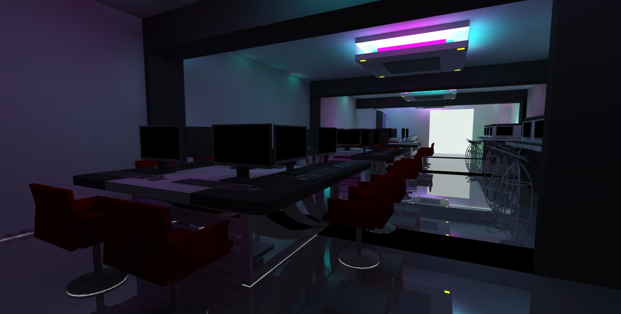 Qswitch 3d Structure Design Interior Design For Cyber Cafe