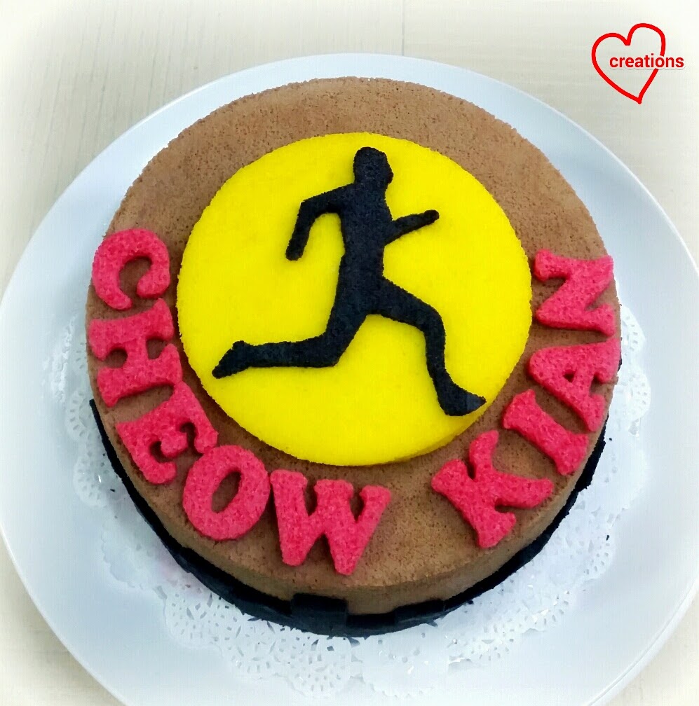 Loving Creations for You 'Running man' Chocolate Chiffon Cake (Low Sugar)