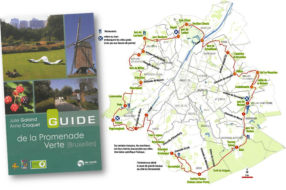 Guide de la promenade verte - Quand Bruxelles se met au vert en 7 étapes - Editions Renaissance du Livre - Julie Galand - Anne Croquet - Bruxelles-Bruxellons