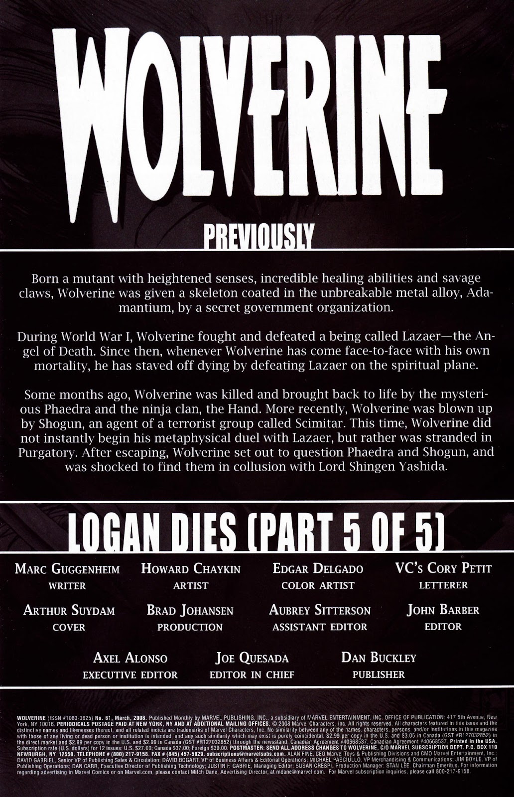 Read online Wolverine (2003) comic - Issue #61 - 2