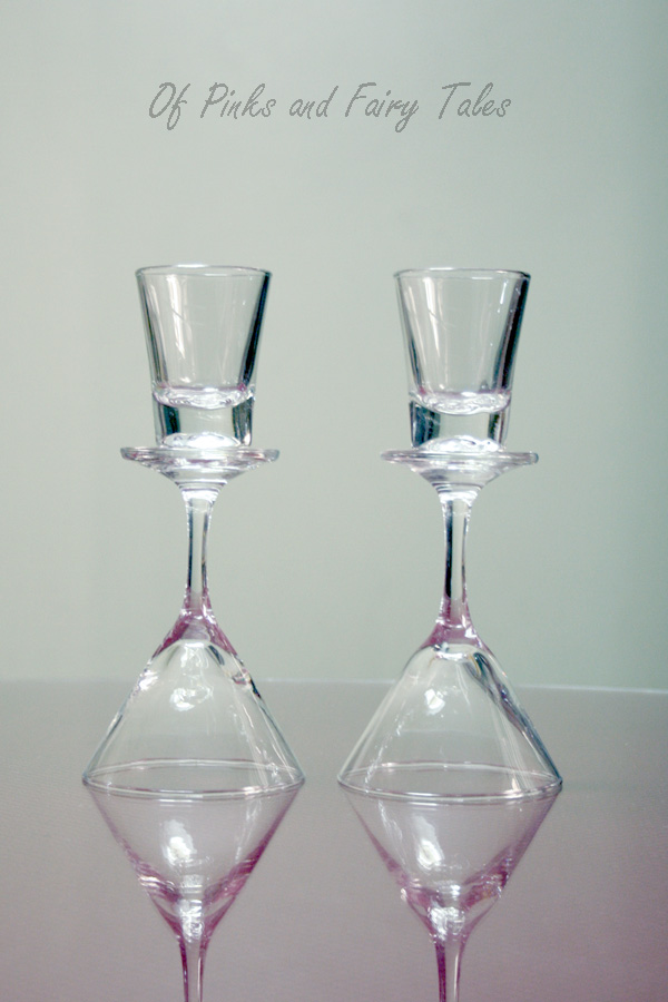 Of Pinks and Fairy Tales Cocktail Glass Candle Holders