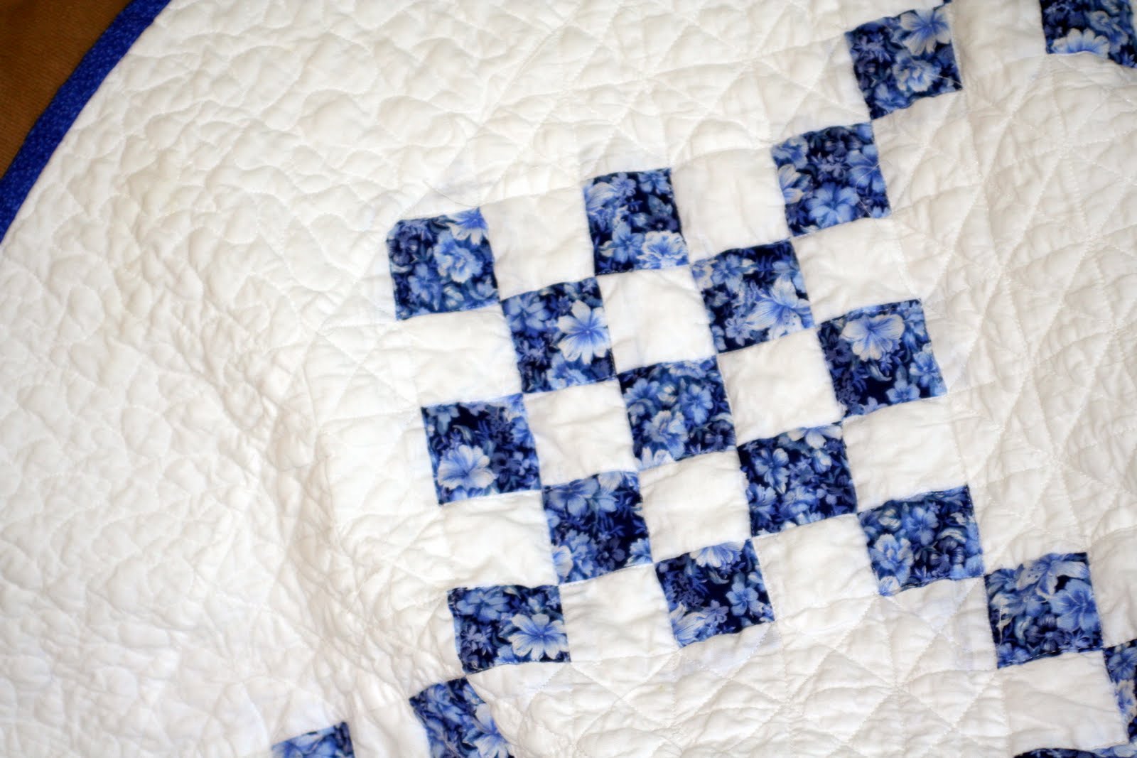 Just Plain Ivy Blue and White Quilt