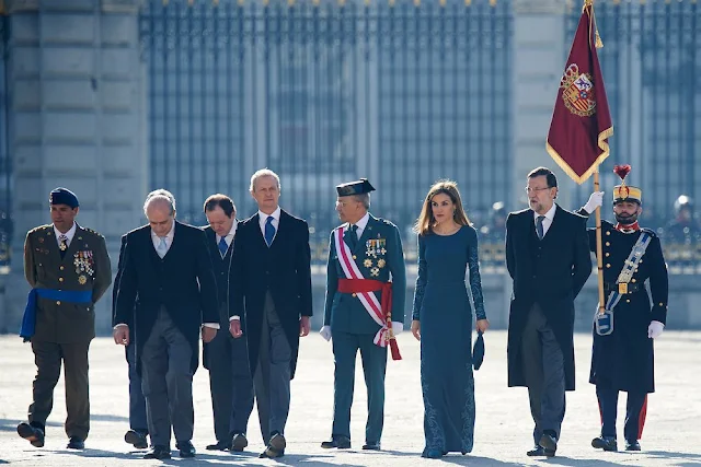 King Felipe of Spain and Queen Letizia of Spain at the New Year's Military Parade