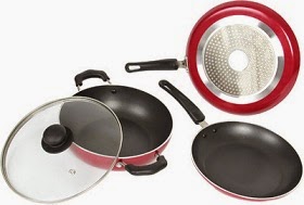 Extra Rs.440 Off on Kreme Bottom (Induction Friendly) Cookware Set Tawa, Kadhai, Pan Set for Rs.999 Only @ Flipkart