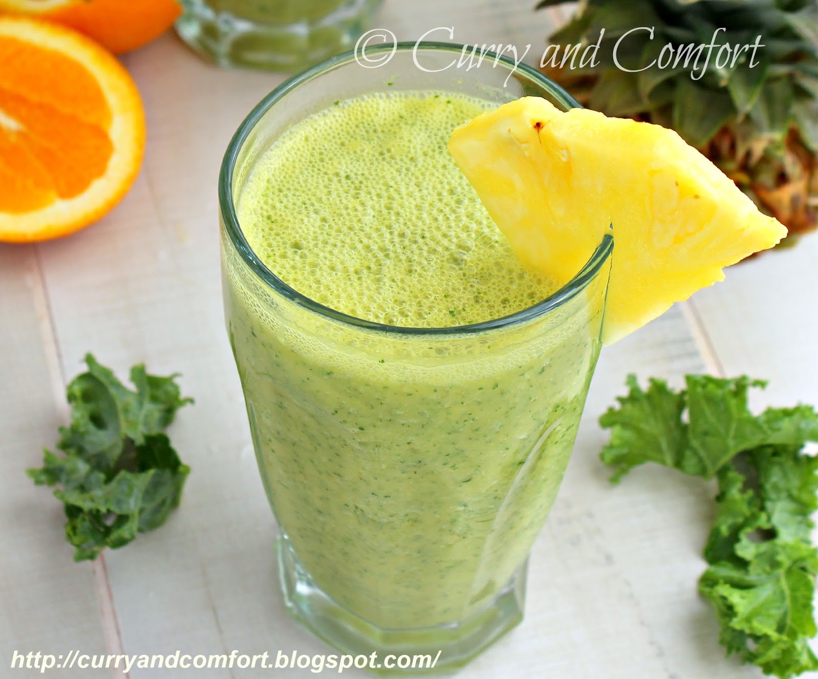 Kitchen Simmer Kale Pineapple and Orange Smoothie (NonDairy)