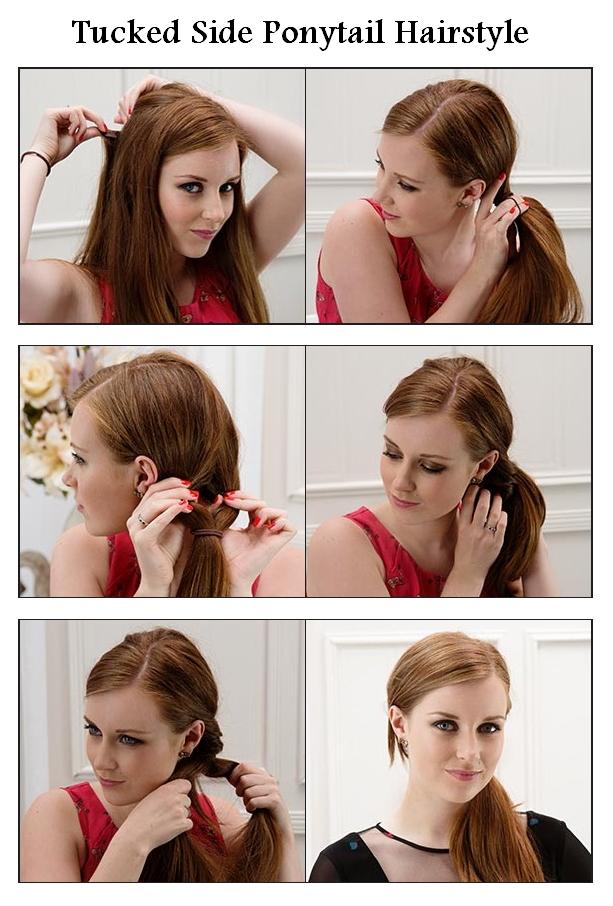 Tucked Side Ponytail Hairstyle Hairstyles Tutorial