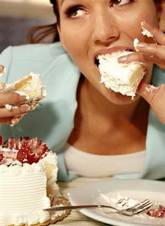 woman eat food addiction health