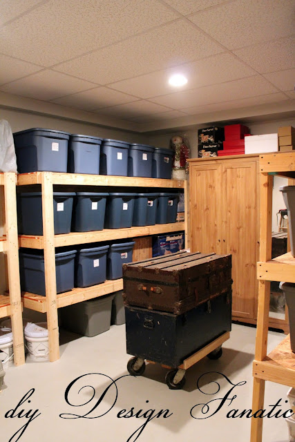 DIY Basement Storage Shelves