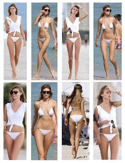 Maryna Linchuk White Bikini Miami