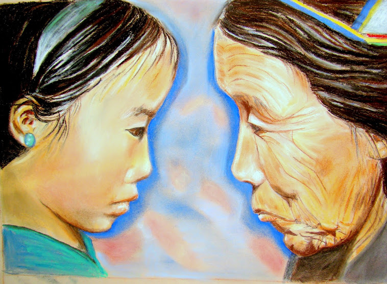 enfant et femme du Tibet