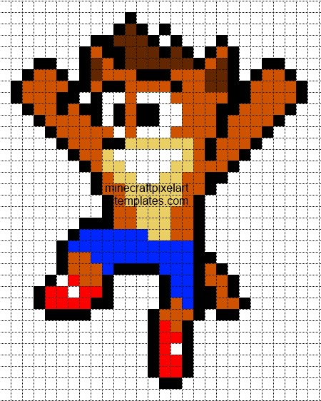 Minecraft Pixel Art Templates Crash Bandicoot