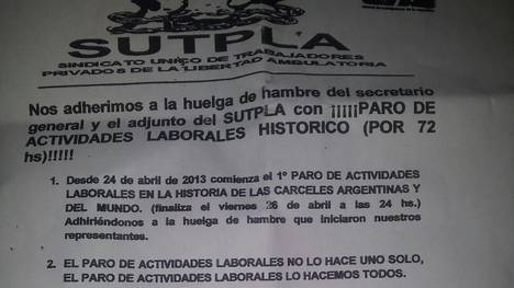 Creacion del sindicato de presos SUTPLA Creacion del sindicato de presos SUTPLA
