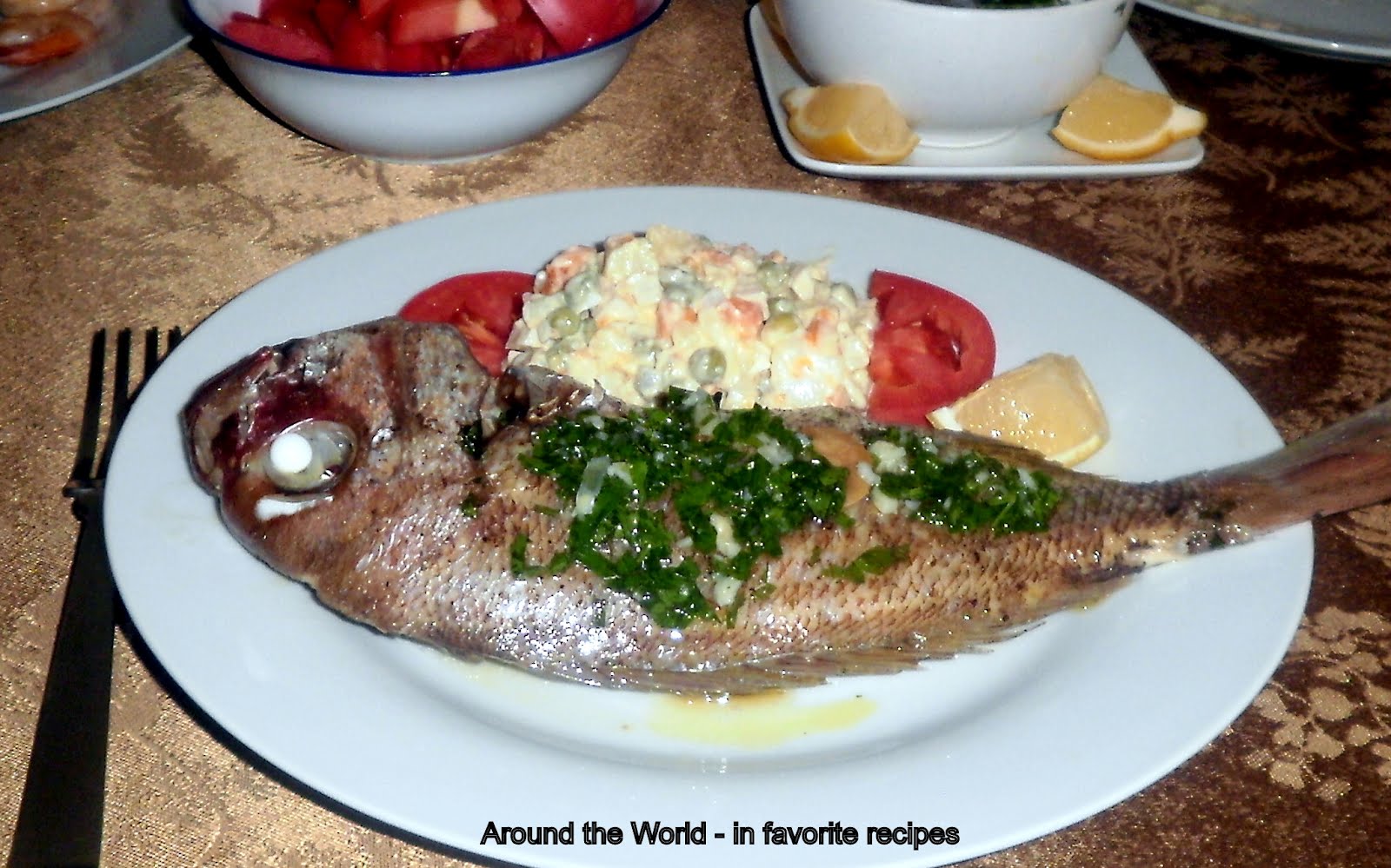 Around the World in favorite recipes Oven Cooked Snapper