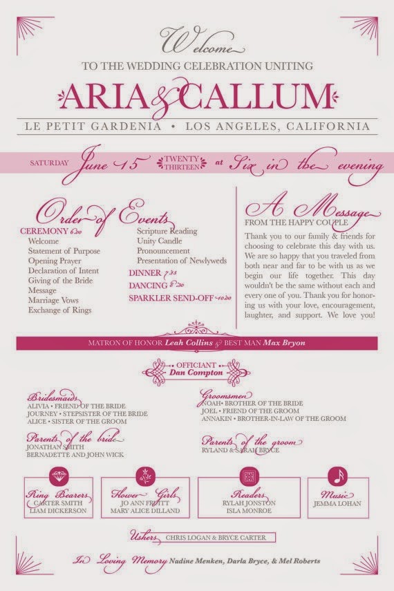 Lots Of Love Susan Ideas For Wedding Program