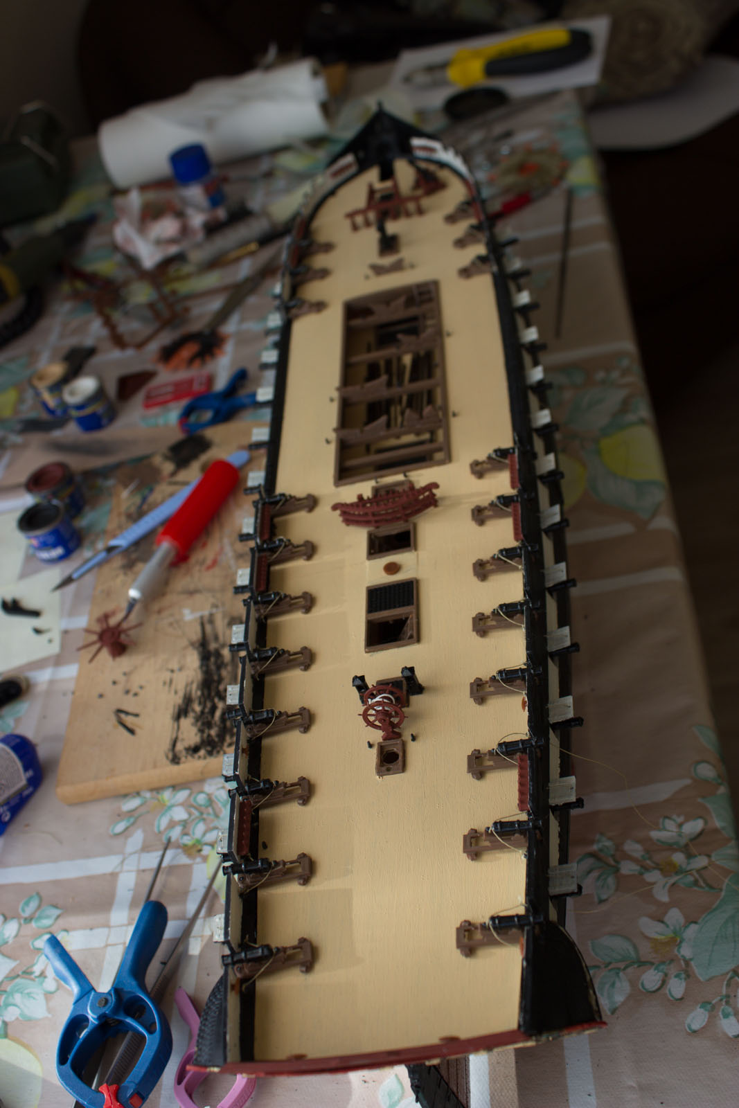 Sailing Ship Models USS Constitution Pinrails and catheads