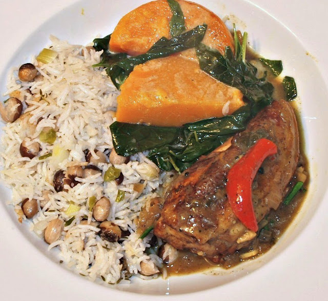 Mark's Veg Plot Jamaican Chicken with Rice and Peas