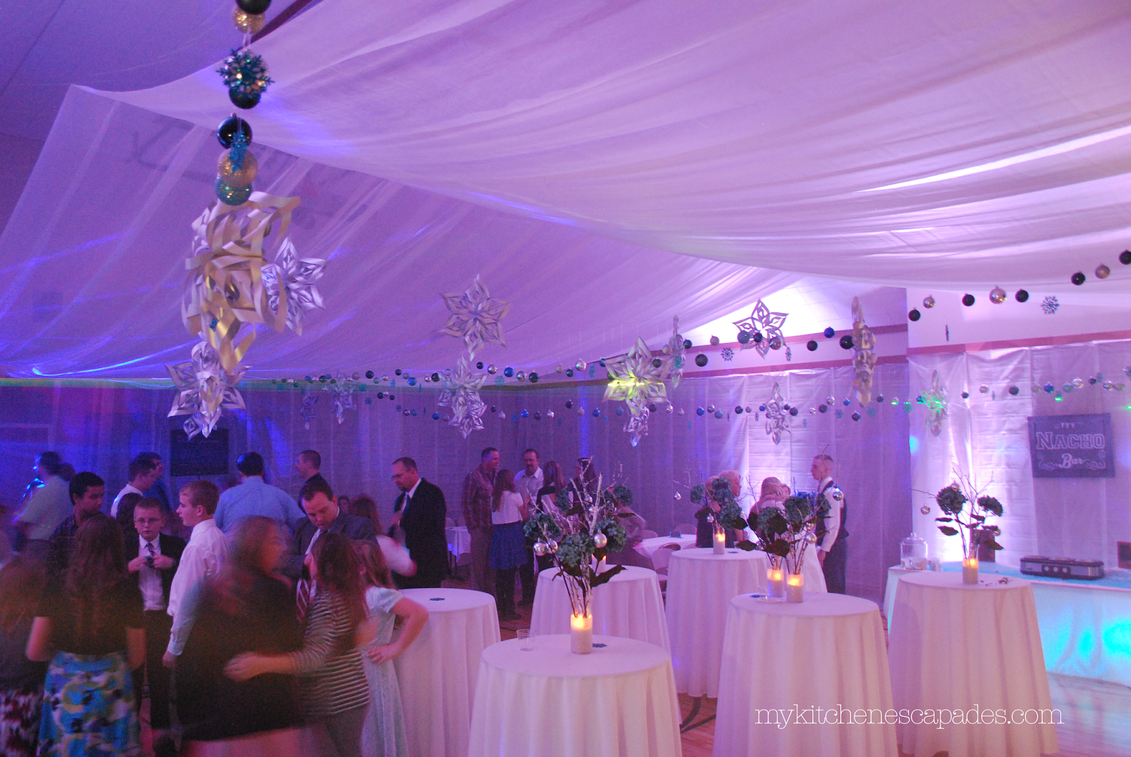 How to drape material for a wedding ceiling