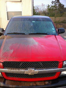 Truck covered in mud