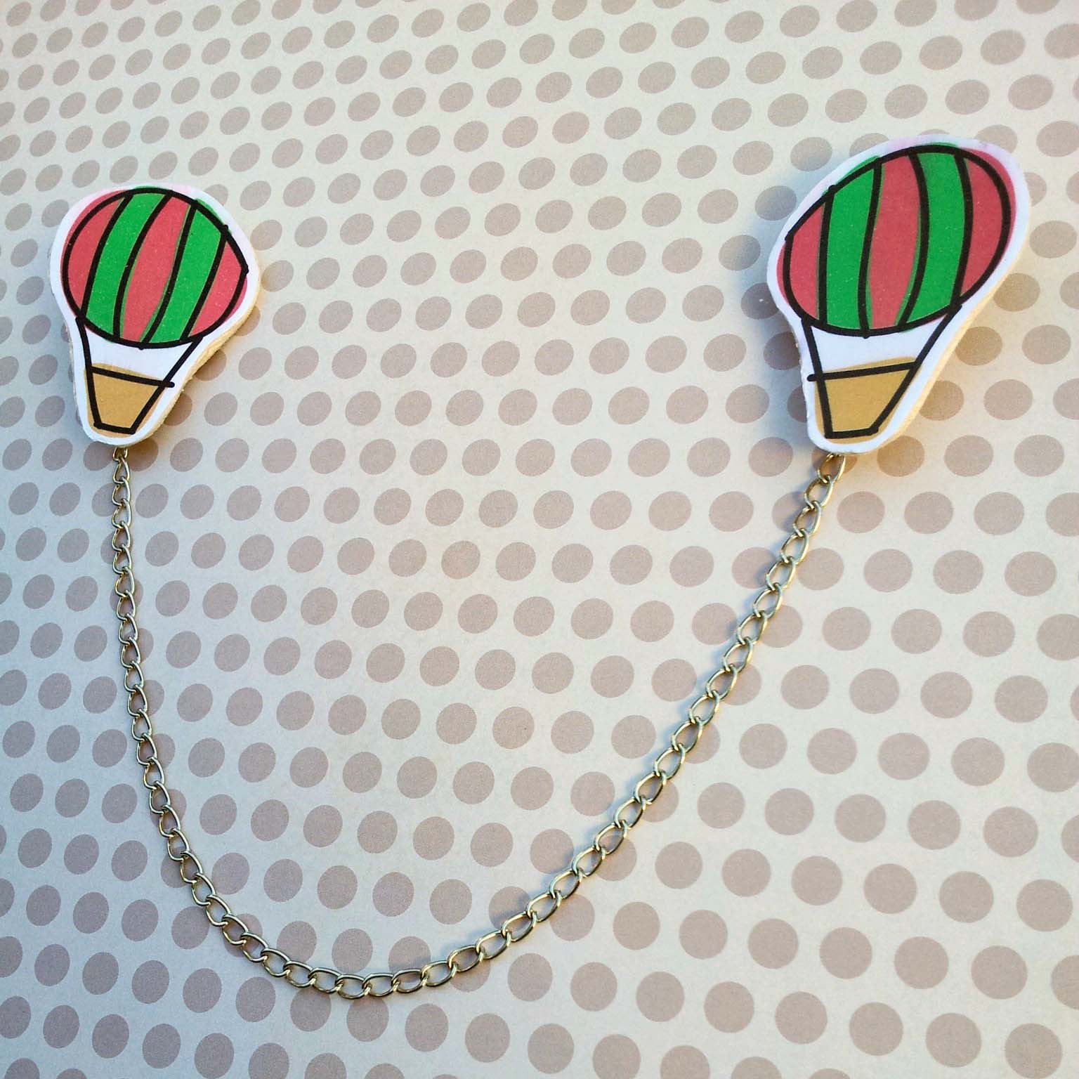 tea and craft Hot air balloon sweater clips