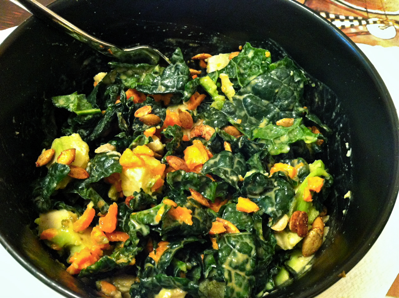 Evolve Vegan Massaged Kale Salad w/Lemon Garlic Tahini Dressing