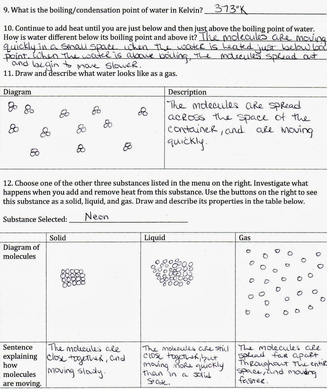 Worksheets Phases Of Matter Worksheet tester for chem 105 activity 6 in the states of matter simulation choose solid liquid and gas tab at top screen water molecule cool to 0 k