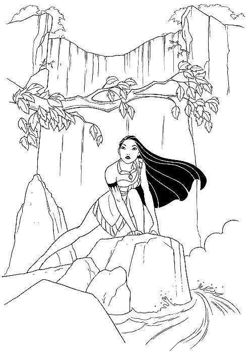 Más dibujos de Pocahontas para colorear aquí. title=