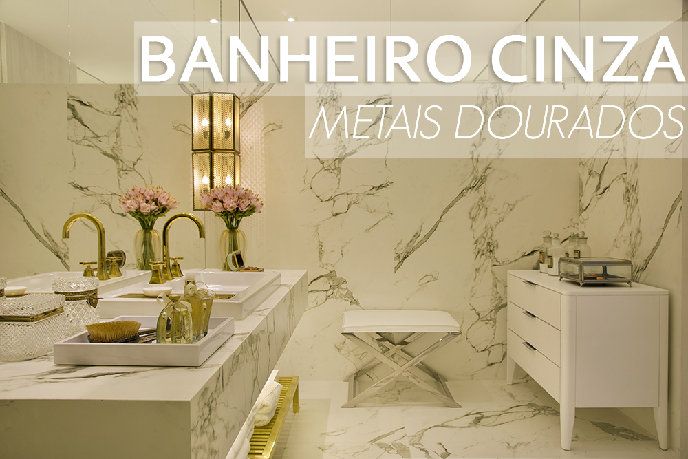 Banheiro cinza com metais dourados maravilhoso! Confira todos os detalhes! -> Pia Banheiro Cinza Banheiro cinza com metais dourados maravilhoso! Confira todos os detalhes! -> Pia Banheiro Cinza