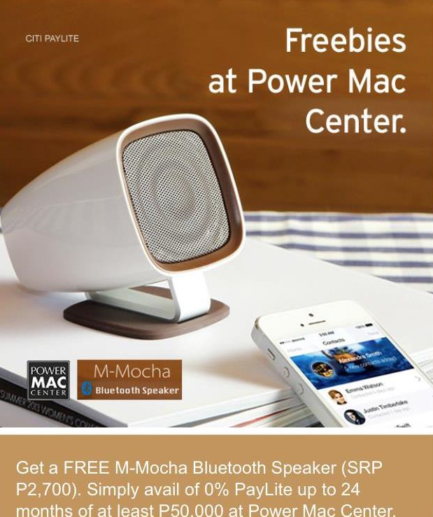 Use PayLite and get a FREE Bluetooth speaker from Power Mac Center plus Vikings buffet! Power Mac Center's latest promo with Citibank