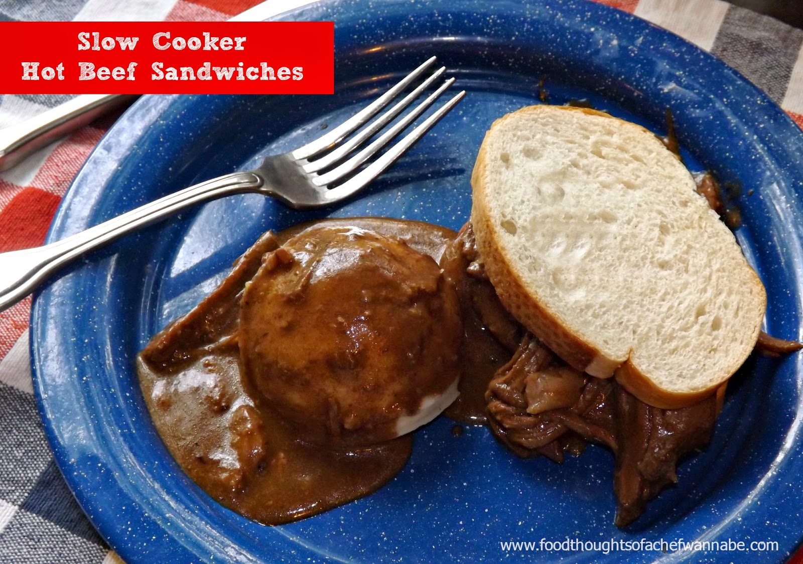FoodThoughtsOfaChefWannabe Slow Cooker Hot Beef Sandwiches
