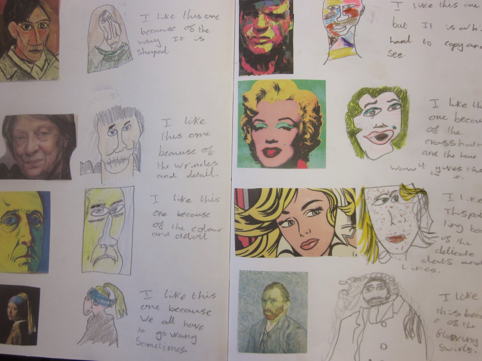 Gomersal Primary School Art Year 5 sketchbook development