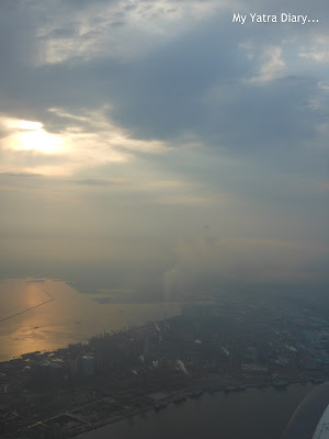 Sunrise in Japan as seen from aeroplane