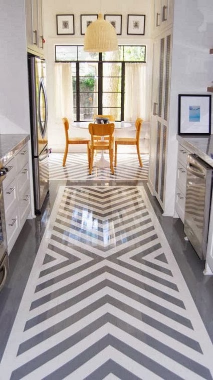 Pintar los suelos con cenefas y dibujos está de moda , te atreves ... Pintar azulejos suelo