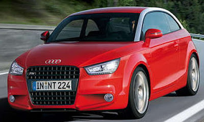 Audi a1 hybird in red color