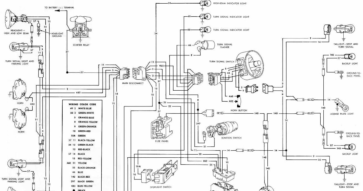 Exterior Light, Turn Signals, And Horns Wiring Diagrams Of 1966 Ford