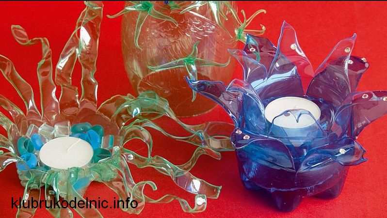 Подсвечник из пластиковых бутылок своими руками