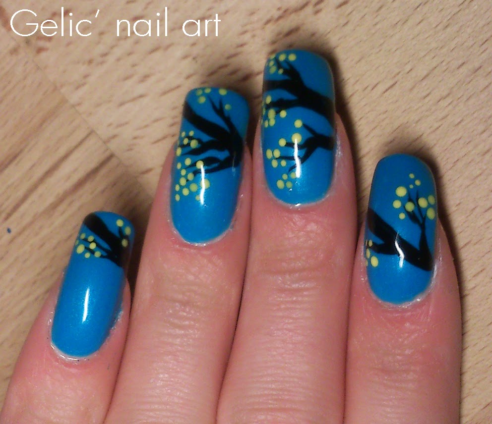 Gelic' nail art Brazil Golden trumpet tree nail art