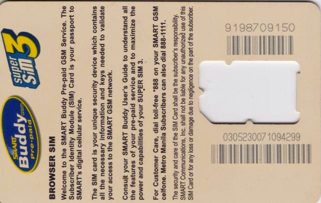 Prepaid Cellphone Portal My Very First Sim Card A Smart Buddy Sim
