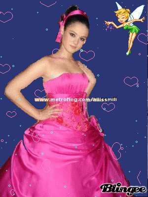 Actress Allisson Lozz Modeling a Quinceanera Dress