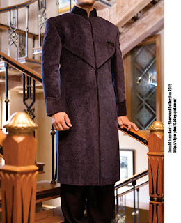 Design No. JJSW - 432 From Junaid Jamshed Sherwani Collection 2015 jjsw-432-navy-blue-sherwani-collection-2015-by-junaid-jamshed