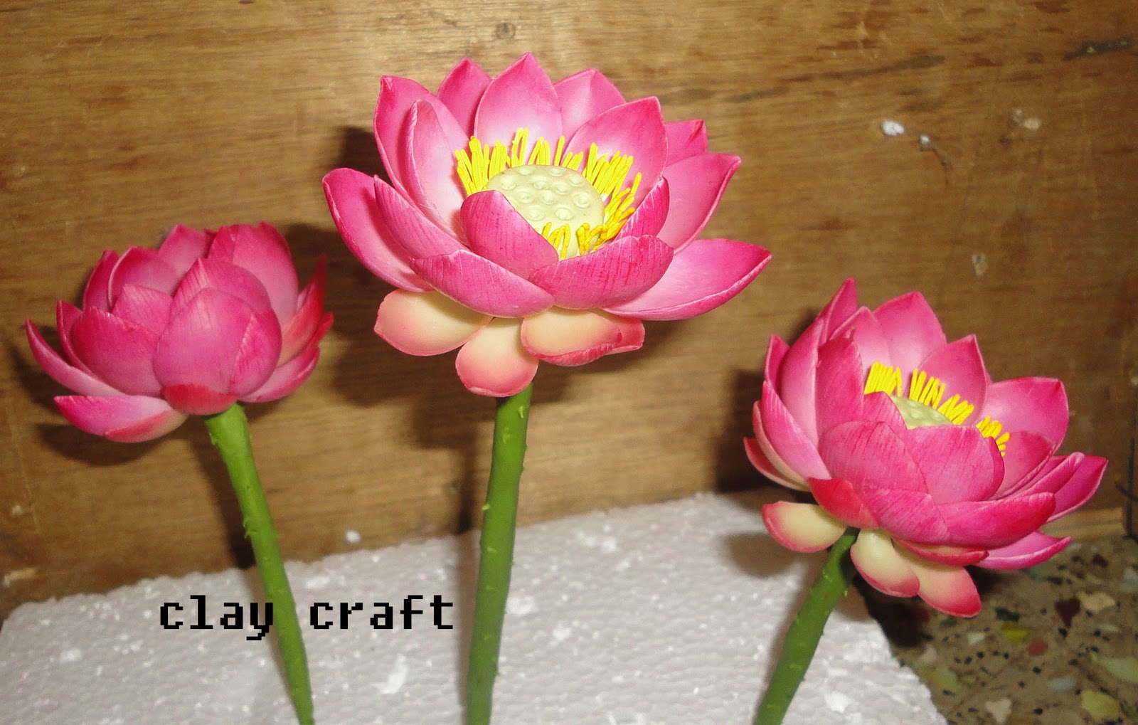 clay flowers and figurines THAI CLAY FLOWER LOTUS