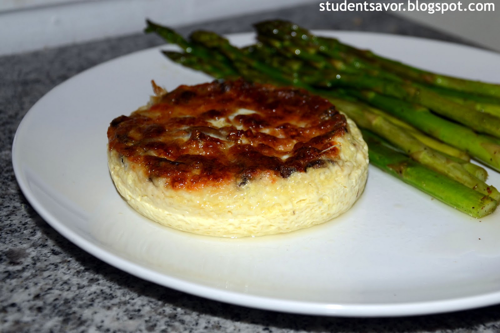 STUDENT SAVOR: Three Cheese Mushroom Crustless Quiche